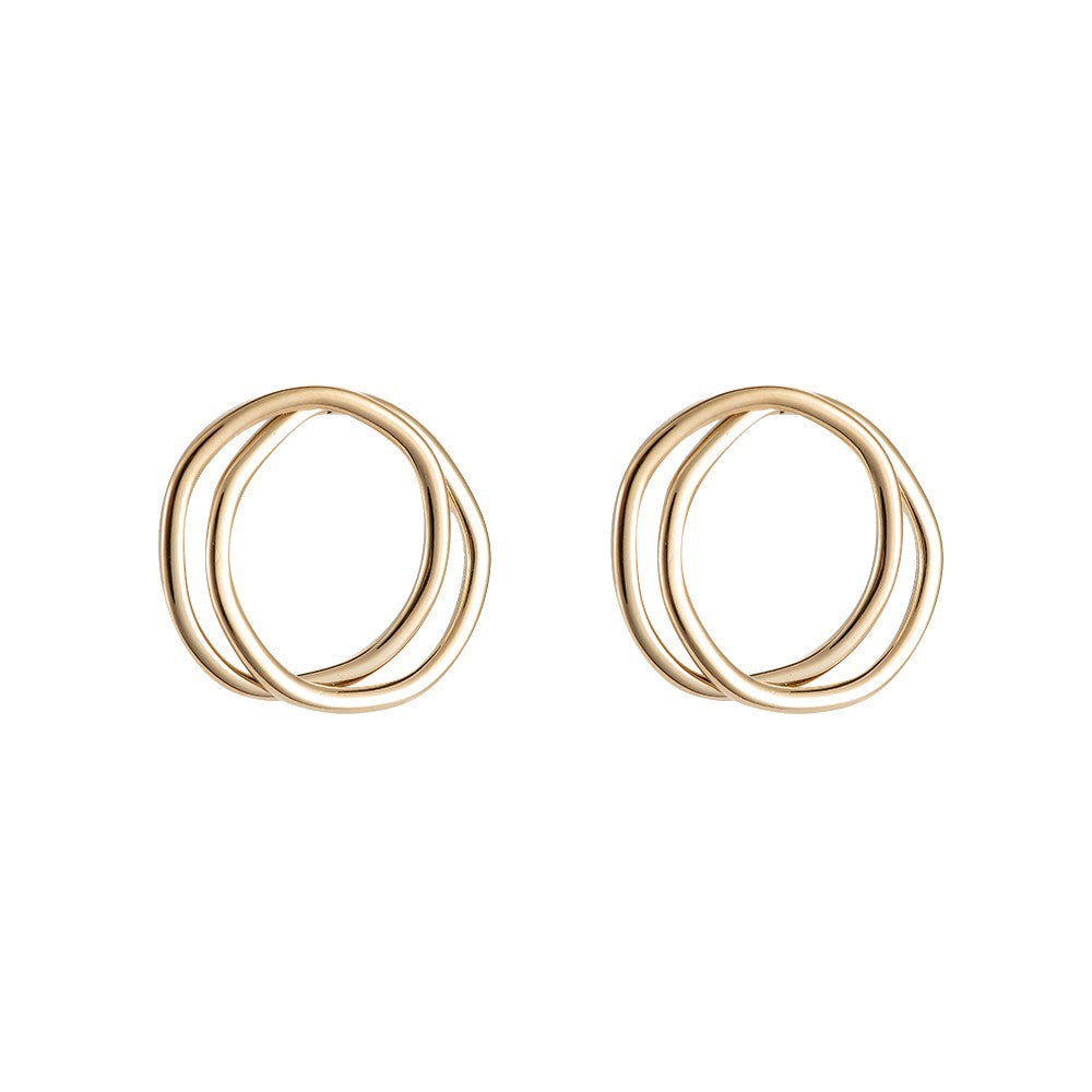 Ohrringe Double Hoops Gold - 14k vergoldet