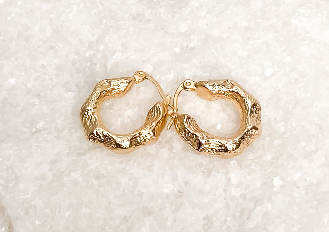 Ohrringe Branch Hoops Gold - 14k vergoldet