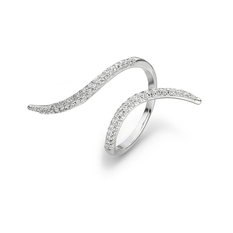 Ring WAVE Silber - mit Rhodium überzogen