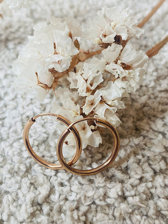 Ohrringe HOOPS Rose - 18k vergoldet